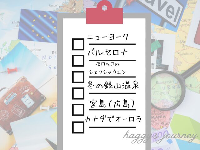 行きたいところ・やりたいところリスト