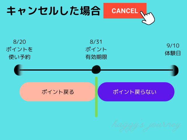 じゃらん限定ポイントの予約をキャンセル