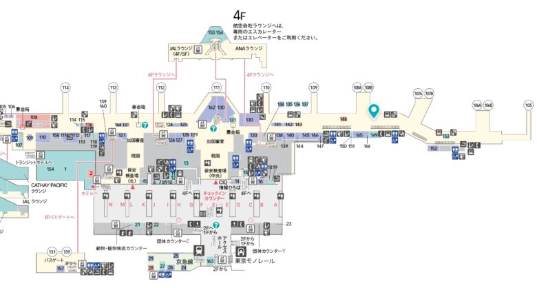 Sky Lounge South、位置