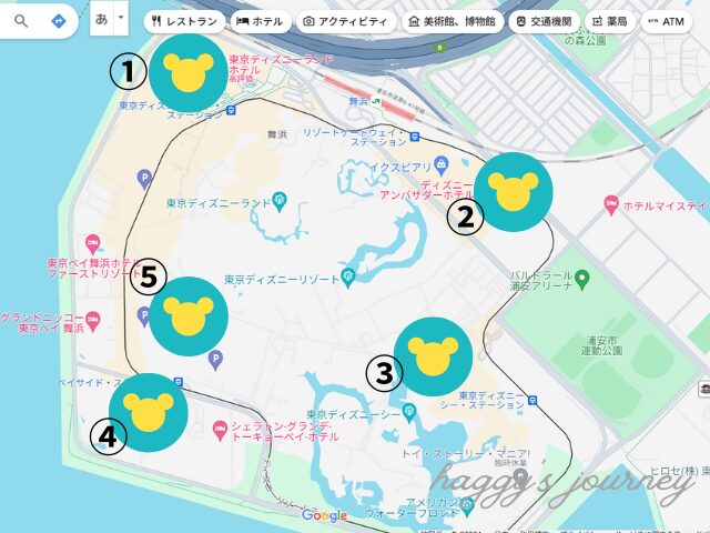 ディズニーホテル、地図