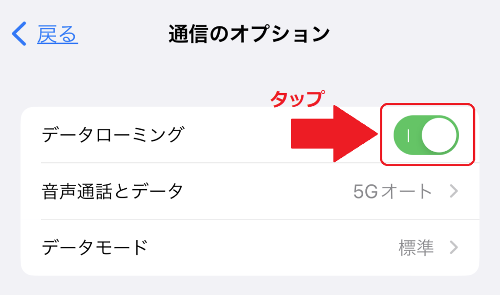 iPhone_データローミング_オフ