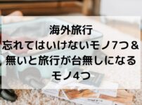 海外旅行、忘れてはいけないもの