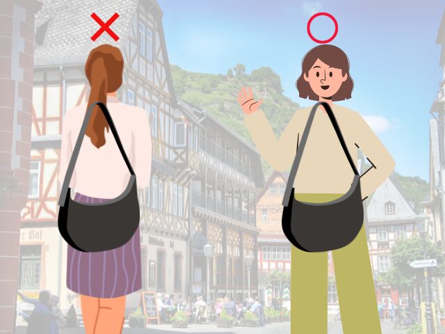 海外旅行、バッグの持ち方