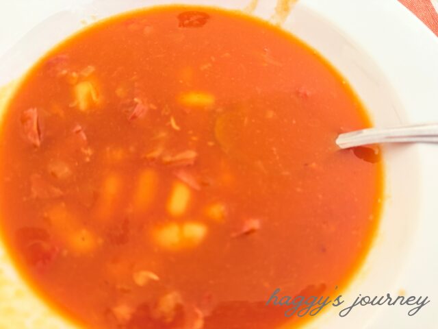 ホンタナスでミゲルが作ってくれたスープ