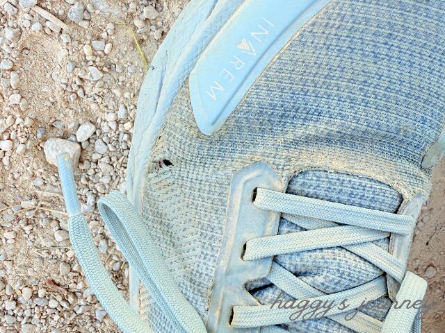 スペイン巡礼、スニーカー、穴