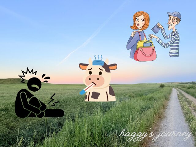 スペイン巡礼での怪我、病気、スリ