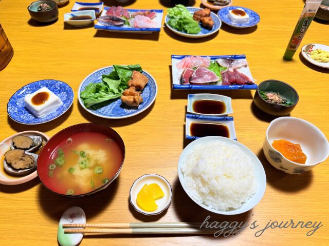 民泊の夕食